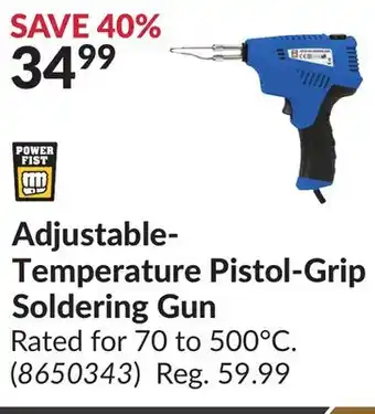 Princess Auto Adjustable-Temperature Pistol-Grip Soldering Gun offer