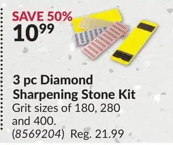 Princess Auto 3 pc Diamond Sharpening Stone Kit Grit offer