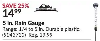 Princess Auto 5 in. Rain Gauge offer