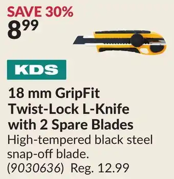 Princess Auto 18 mm GripFit Twist-Lock L-Knife with 2 Spare Blades offer