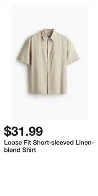 H&M Loose Fit Short-sleeved Linen-blend Shirt offer