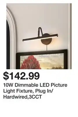 Wayfair 10W Dimmable LED Picture Light Fixture, Plug In/Hardwired,3CCT offer