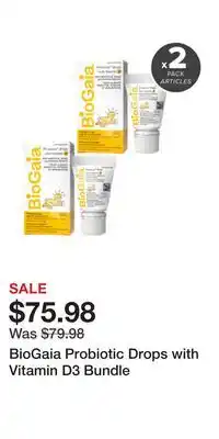 Well BioGaia Probiotic Drops with Vitamin D3 Bundle offer