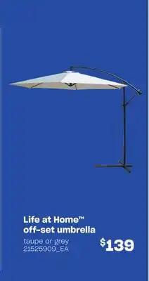 Loblaws LIFE AT HOME OFF-SET UMBRELLA offer
