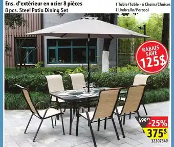 Sushi Shop 8 pcs. Steel Patio Dining Set offer