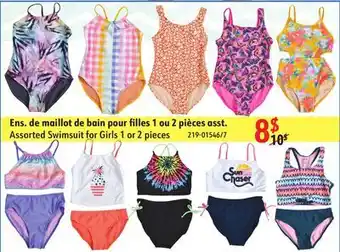 Sushi Shop Assorted Swimsuit for Girls 1 or 2 pieces offer