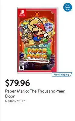 Walmart Paper Mario: The Thousand-Year Door offer
