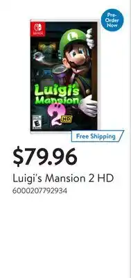 Walmart Luigi's Mansion 2 HD offer