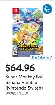 Walmart Super Monkey Ball Banana Rumble (Nintendo Switch) offer