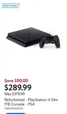 Walmart Refurbished - PlayStation 4 Slim 1TB Console - PS4 offer