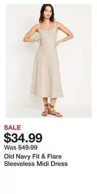 Old Navy Old Navy Fit & Flare Sleeveless Midi Dress offer