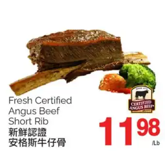 T&T Supermarket FRESH CERTIFIED ANGUS BEEF SHORT RIB offer