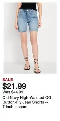 Old Navy Old Navy High-Waisted OG Button-Fly Jean Shorts -- 7-inch inseam offer
