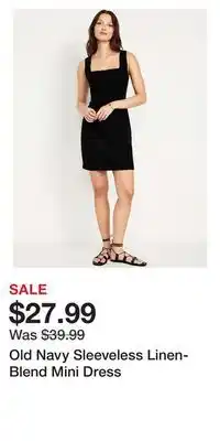 Old Navy Old Navy Sleeveless Linen-Blend Mini Dress offer