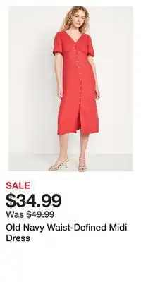 Old Navy Old Navy Waist-Defined Midi Dress offer