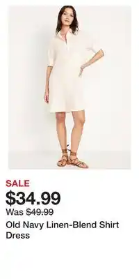 Old Navy Old Navy Linen-Blend Shirt Dress offer