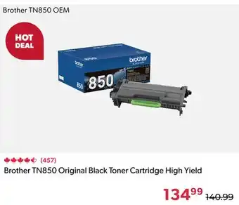 Shopper+ Brother TN850 Original Black Toner Cartridge High Yield offer