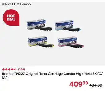 Shopper+ Brother TN227 Original Toner Cartridge Combo High Yield BK/C/ M/Y offer