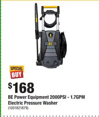 Home Depot BE Power Equipment 2000PSI - 1.7GPM Electric Pressure Washer offer