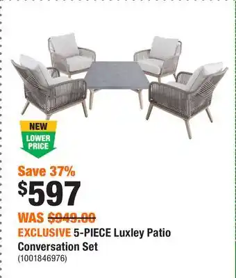Home Depot EXCLUSIVE 5-PIECE Luxley Patio Conversation Set offer