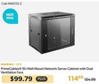Shopper+ PrimeCables 9U Wall-Mount Network Server Cabinet with Dual Ventilation Fans offer