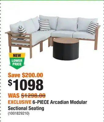 Home Depot EXCLUSIVE 6-PIECE Arcadian Modular Sectional Seating offer