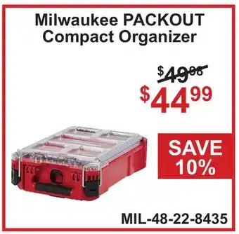 Atlas Tools & Machinery Milwaukee PACKOUT Compact Organizer offer
