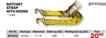 Bumper to Bumper ERICKSON RATCHET STRAP WITH HOOKS offer