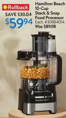 Walmart Hamilton Beach 10-Cup Stack Snap Food Processor offer
