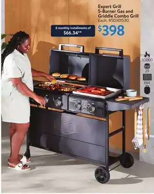 Walmart Expert Grill 5-Burner Gas and Griddle Combo Grill offer