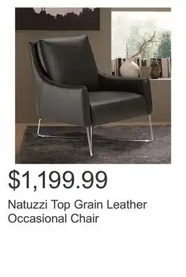 Costco Natuzzi Top Grain Leather Occasional Chair offer