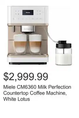 Costco Miele CM6360 Milk Perfection Countertop Coffee Machine, White Lotus offer