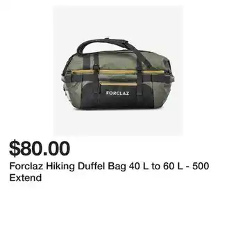 Decathlon Forclaz Hiking Duffel Bag 40 L to 60 L - 500 Extend offer