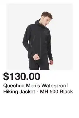 Decathlon Quechua Men's Waterproof Hiking Jacket - MH 500 Black offer