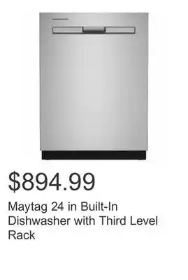 Costco Maytag 24 in Built-In Dishwasher with Third Level Rack offer