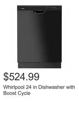 Costco Whirlpool 24 in Dishwasher with Boost Cycle offer