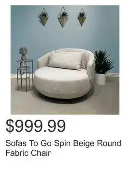 Costco Sofas To Go Spin Beige Round Fabric Chair offer