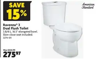 Home Hardware Ravenna 3 Dual Flush Toilet offer