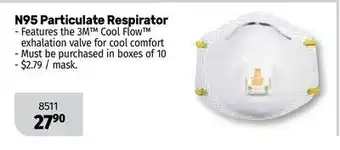 Bumper to Bumper 3M N95 Particulate Respirator offer