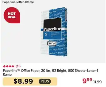 123Ink Paperline Office Paper, 20 lbs, 92 Bright, 500 Sheets--Letter-1 Rame offer