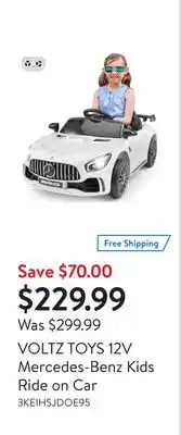 Walmart VOLTZ TOYS 12V Mercedes-Benz Kids Ride on Car offer