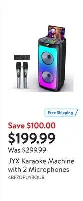 Walmart JYX Karaoke Machine with 2 Microphones offer