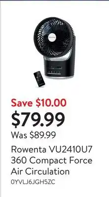 Walmart Rowenta VU2410U7 360 Compact Force Air Circulation offer