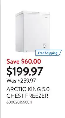 Walmart ARCTIC KING 5.0 CHEST FREEZER offer