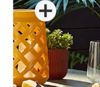 Home Depot Hampton Bay 10-inch Ceramic Lantern-Honey Gold offer