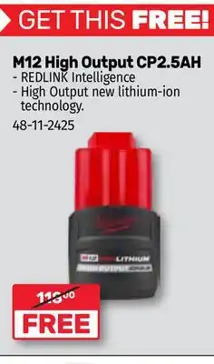 Bumper to Bumper milwaukee M12 High Output CP2.5AH offer