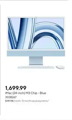 Staples iMac (24-inch) M3 Chip - Blue offer