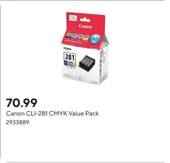 Staples Canon CLI-281 CMYK Value Pack offer