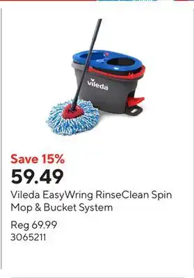 Staples Vileda EasyWring RinseClean Spin Mop & Bucket System offer