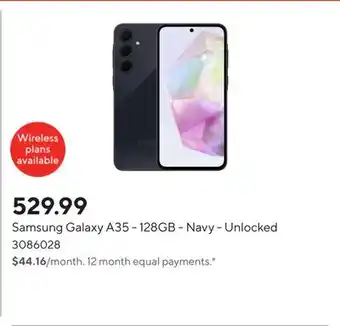 Staples Samsung Galaxy A35 - 128GB - Navy - Unlocked offer